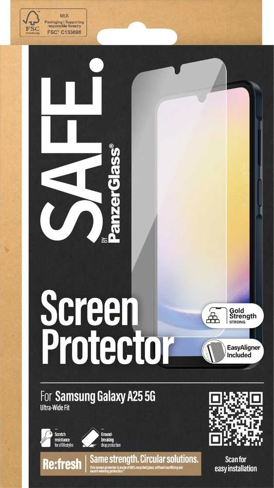 Panzer Glass PPanzerGlass ekrano apsauga Samsung Galaxy A25 5G | Itin platus pritaikymas (skaidrus)