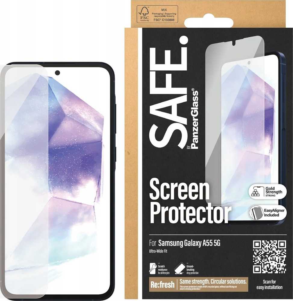 Panzer Glass Samsung Galaxy A55 5G Ultra-Wide Fit EasyAligner Glass by Safe