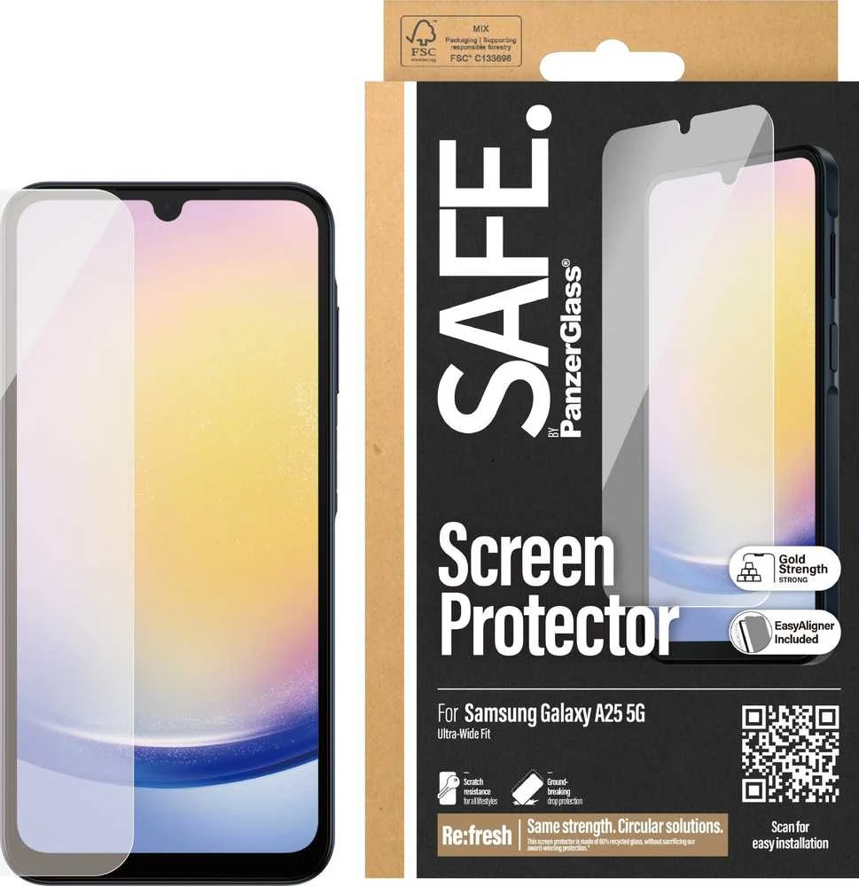 Panzer Glass PPanzerGlass ekrano apsauga Samsung Galaxy A25 5G | Itin platus pritaikymas (skaidrus)
