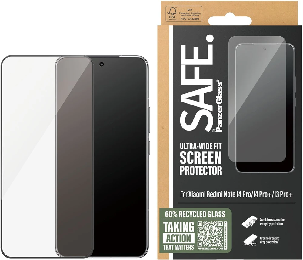 „Panzer Glass“ „PanzerGlass“ ekrano apsauga | „Xiaomi“ | „Redmi Note 14 Pro“, „14 Pro+“, „13 Pro+“ | Stiklas | Skaidrus | Itin platus tvirtinimas