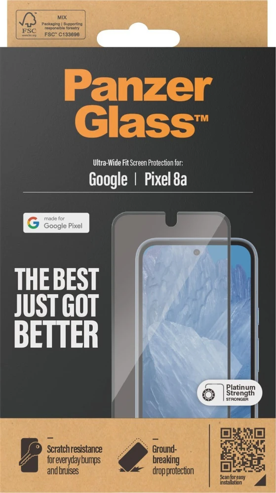 „Panzer Glass“ „PanzerGlass“ ekrano apsauga „Google Pixel 8a“ – itin platus prigludimas