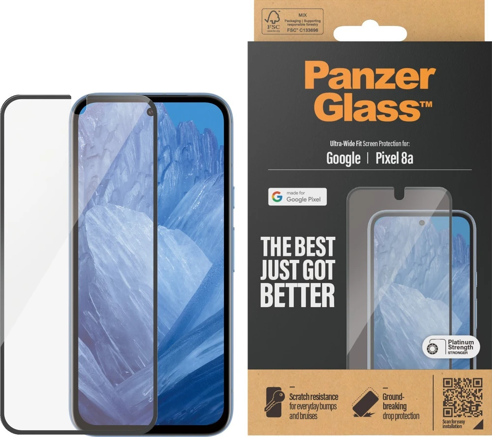 „Panzer Glass“ „PanzerGlass“ ekrano apsauga „Google Pixel 8a“ – itin platus prigludimas