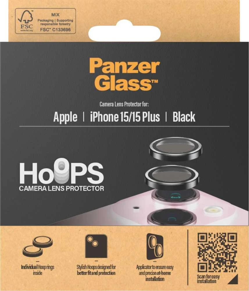 Panzer Glass PanzerGlass™ lankeliai fotoaparato objektyvo apsauga iPhone 15 | 15 plius | Juodas