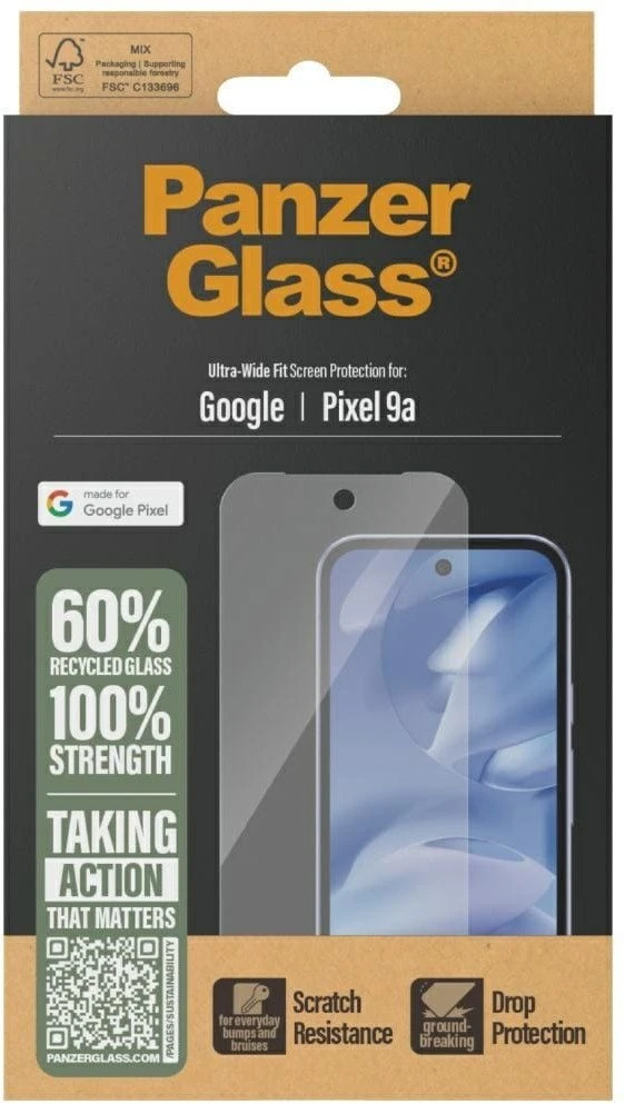 Panzer Glass Apsauginis stiklas PanzerGlass Ultra-Wide Fit skirtas Google Pixel 9a 5G