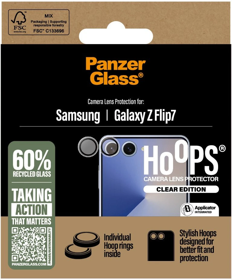 Panzer Glass Grūdintas „PanzerGlass Hoops“ lęšių stiklas, skirtas „Samsung Galaxy Z Flip7“