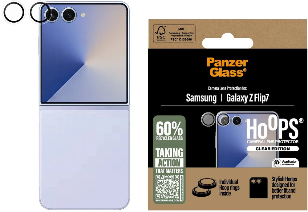 Panzer Glass Grūdintas „PanzerGlass Hoops“ lęšių stiklas, skirtas „Samsung Galaxy Z Flip7“