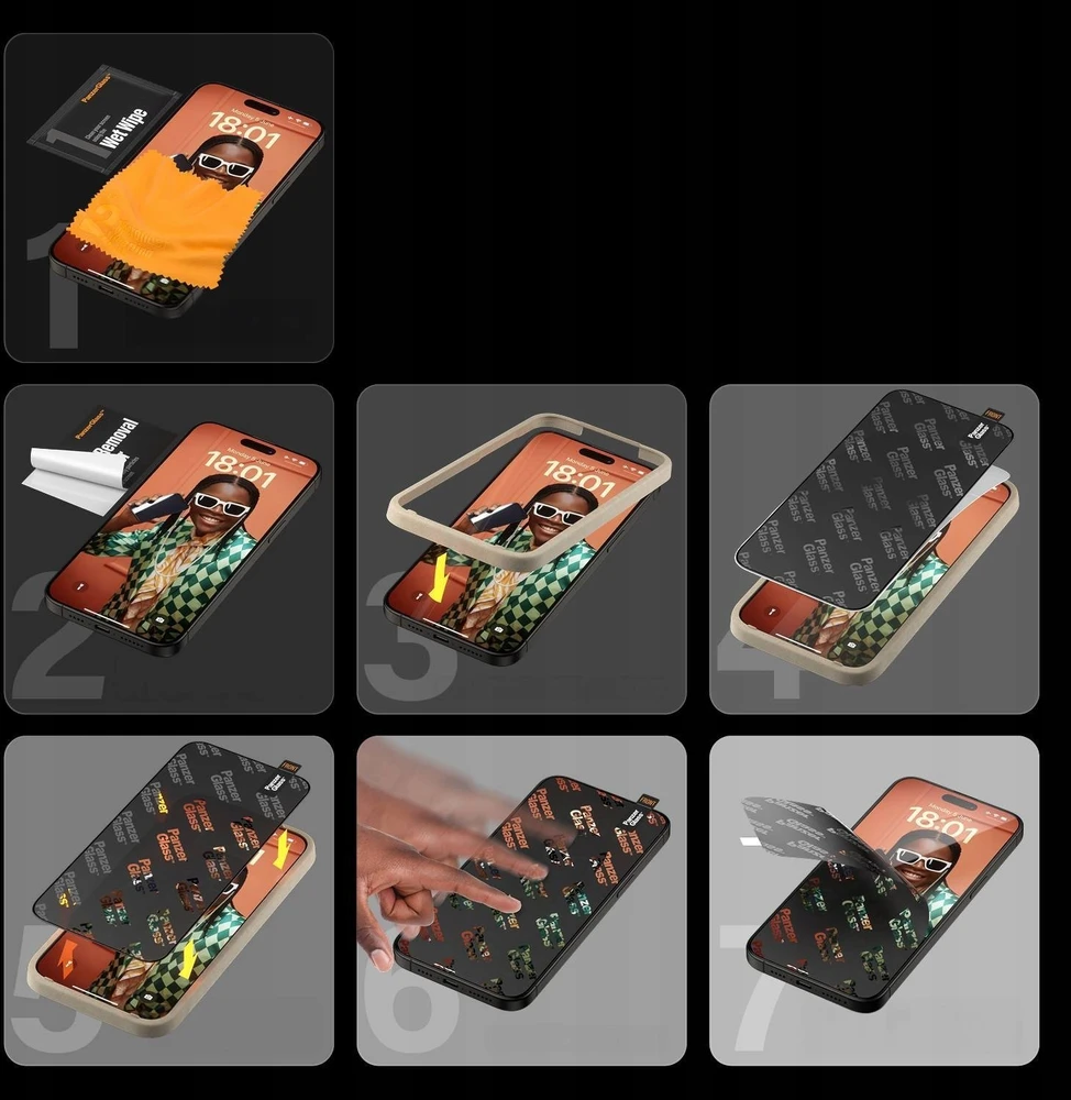 Panzer Glass PanzerGlass Re:fresh Glass skirtas Apple iPhone 15 Pro Max su padėties reguliatoriumi