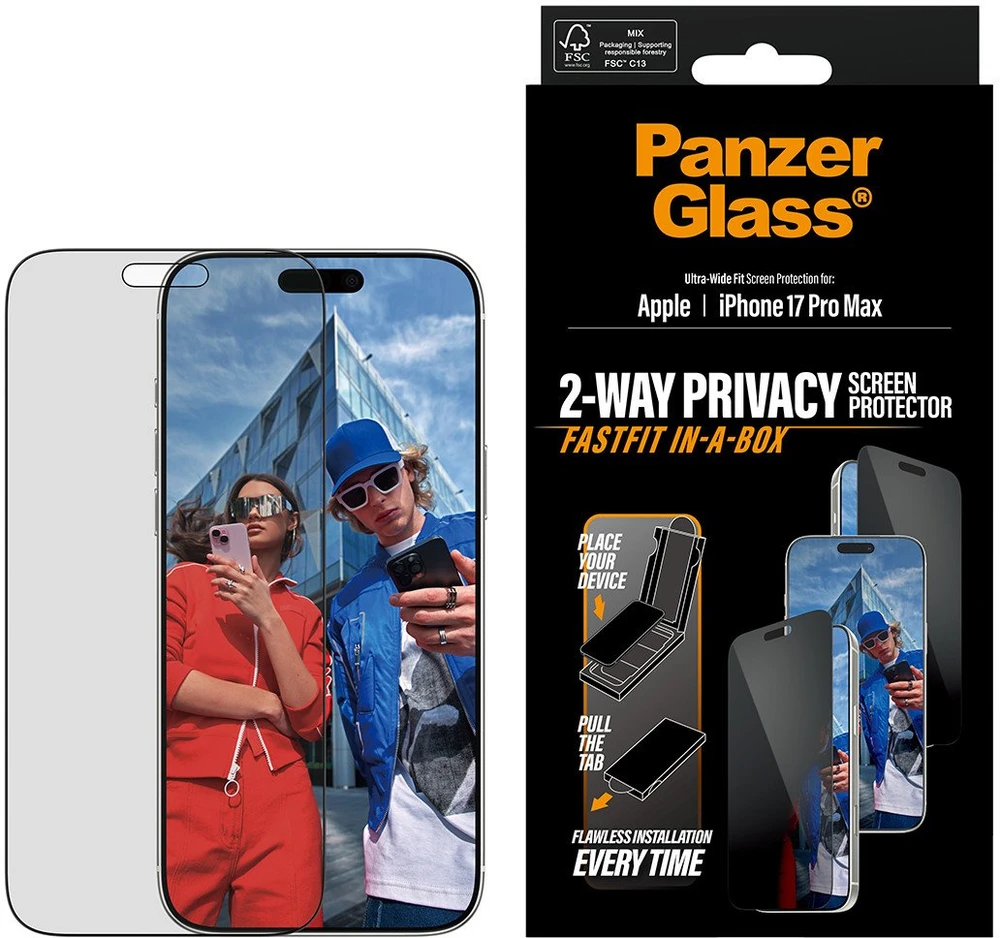 Panzer Glass PRIVACY SCREEN PROTECTOR W. BLA - IPHONE 17 PRO MAX ULTRA-WIDE FIT