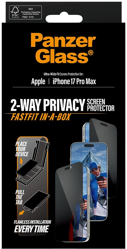 Panzer Glass PRIVACY SCREEN PROTECTOR W. BLA - IPHONE 17 PRO MAX ULTRA-WIDE FIT