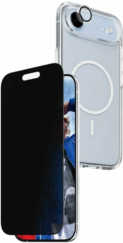 Panzer Glass „CARE by PanzerGlass“ flagmaninis „Privacy 3-in-1“ dėklas + privatumo stiklas + objektyvas, skirtas „iPhone Air“