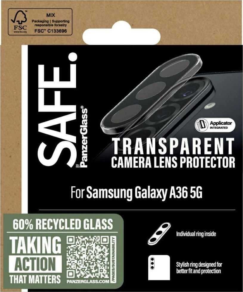 Panzer Glass Apsauginis stiklas objektyvui SAFE by PanzerGlass Rings Lens Protector Samsung Galaxy A36 5G skaidrus