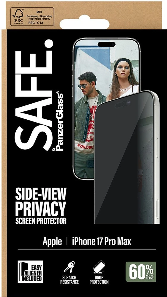 Panzer Glass SAFE. BY PRIVACY SCREEN PROTECT - MAX ULTRA-WIDE FIT W. EASYALIGNE
