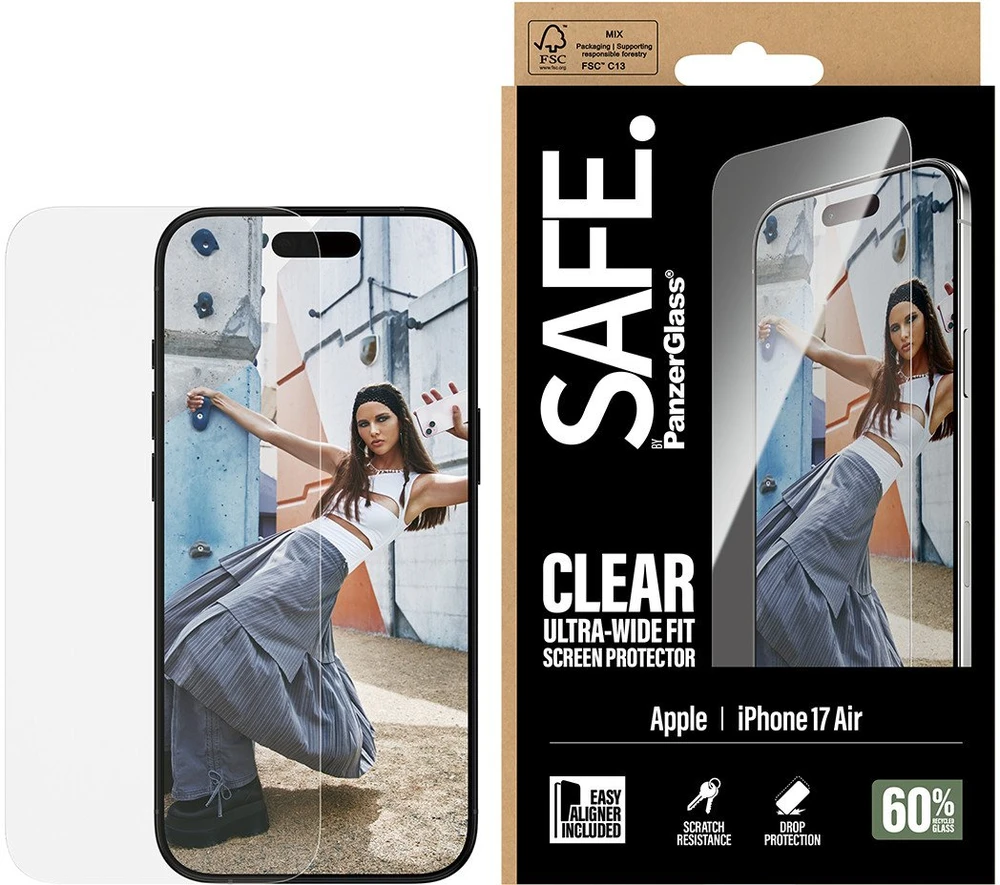 Panzer Glass „PanzerGlass“ ekrano apsauga | „Apple“ | „iPhone Air“ | Stiklas | Skaidrus | Itin plataus tvirtinimo su „EasyAligner“