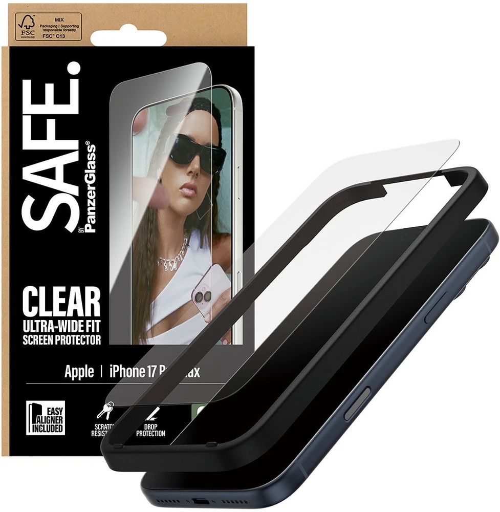 „Panzer Glass“ „PanzerGlass“ ekrano apsauga | „Apple“ | „iPhone 17 Pro Max“ | Skaidri | Itin plataus tvirtinimo su „EasyAligner“
