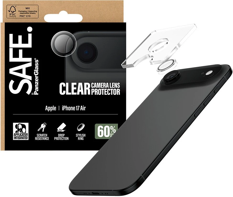 Panzer Glass „PanzerGlass“ – SAFE. Skaidrus fotoaparato objektyvo apsauginis dėklas – „iPhone Air“.