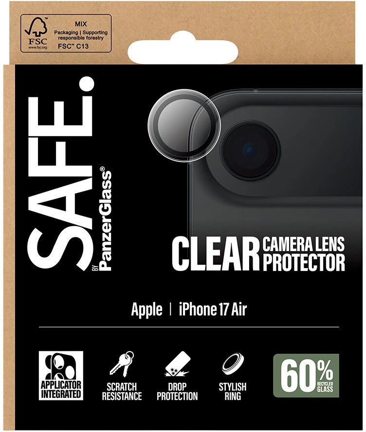 Panzer Glass „PanzerGlass“ – SAFE. Skaidrus fotoaparato objektyvo apsauginis dėklas – „iPhone Air“.