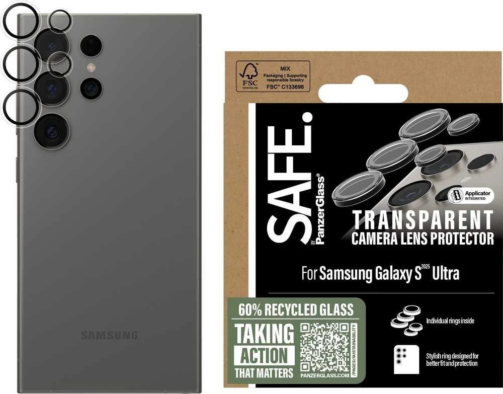 Panzer Glass Ekrano apsauga kamerai SAFE by PanzerGlass Rings Lens Protector Samsung Galaxy S25 Ultra skaidrus