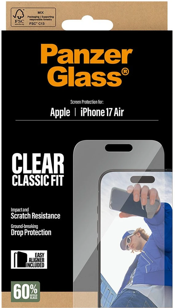 Panzer Glass Grūdintas stiklas PanzerGlass Classic Fit EasyAligner do iPhone Air