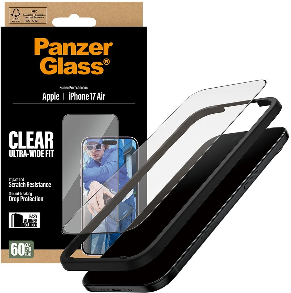 Panzer Glass „PanzerGlass“ ekrano apsauga | „Apple“ | „iPhone Air“ | Stiklas | Skaidrus | Itin plataus tvirtinimo su „EasyAligner“