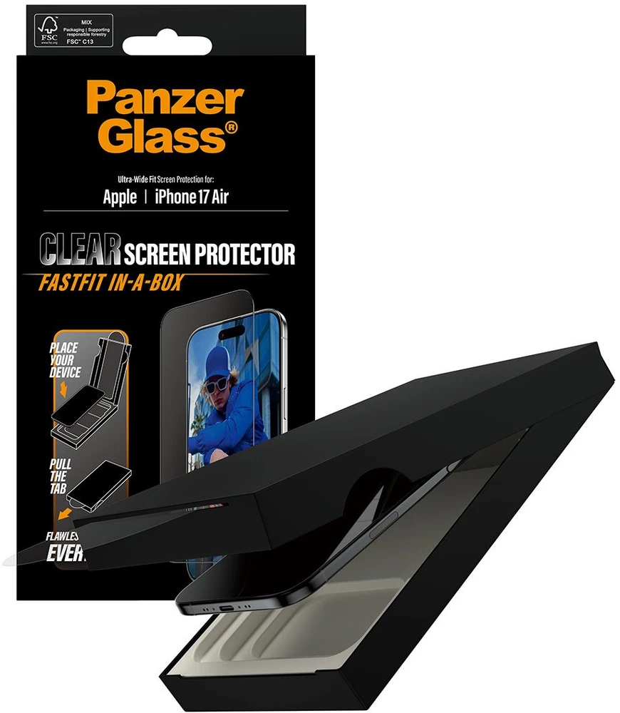 Panzer Glass Grūdintas stiklas PanzerGlass Ultra-Wide Fit Fastfit do iPhone Air