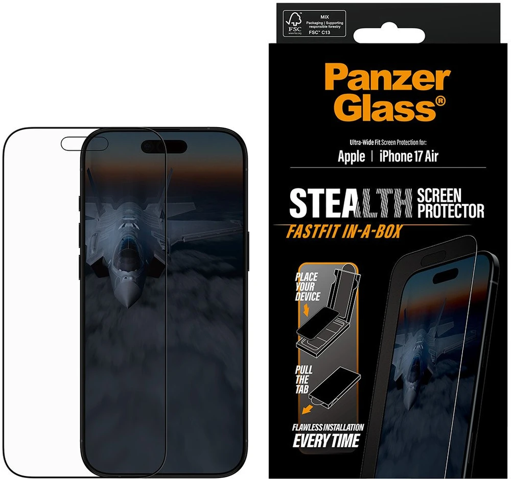 Panzer Glass Grūdintas stiklas PanzerGlass Stealth Ultra-Wide Fit Fastfit do iPhone Air