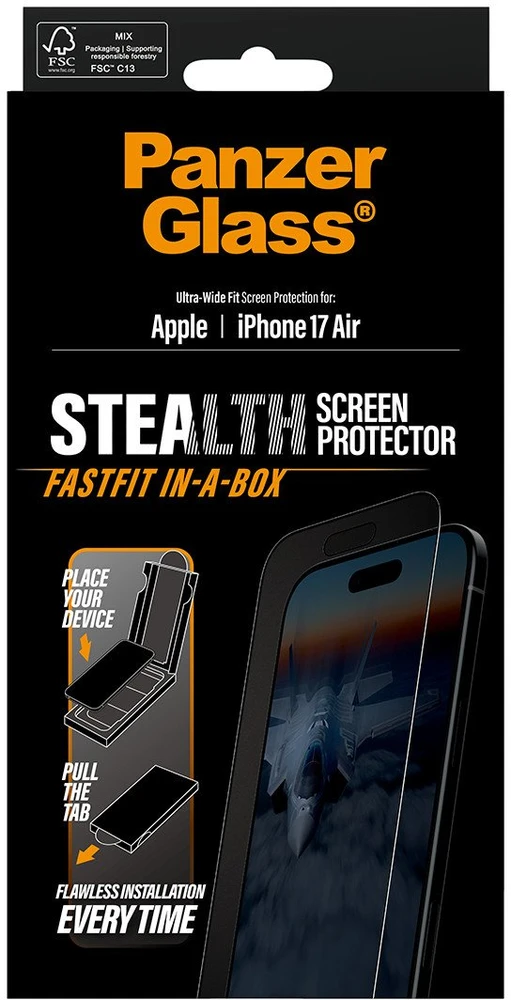 Panzer Glass Grūdintas stiklas PanzerGlass Stealth Ultra-Wide Fit Fastfit do iPhone Air