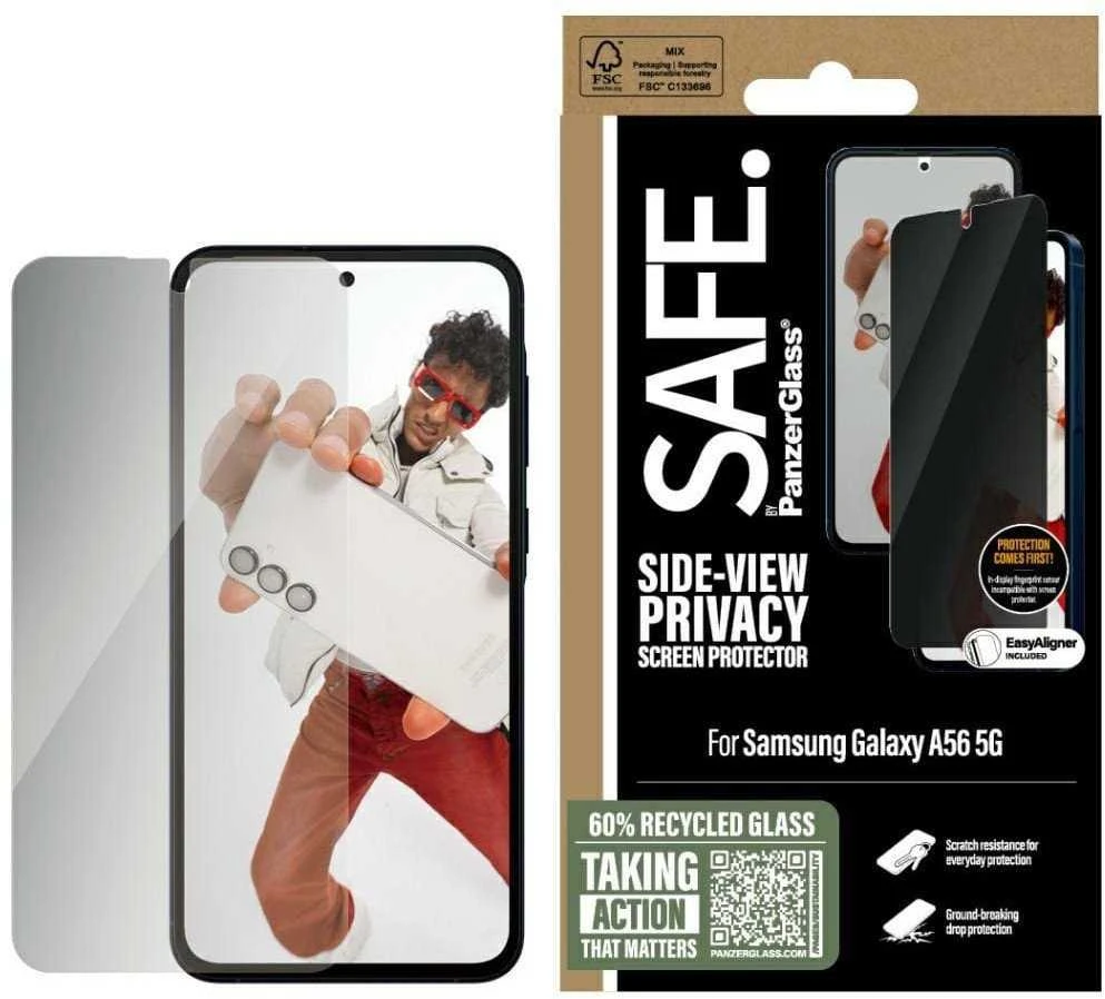 Panzer Glass SAFE iš PanzerGlass Ultra-Wide Fit Privacy Glass, skirtas Samsung Galaxy A56 5G