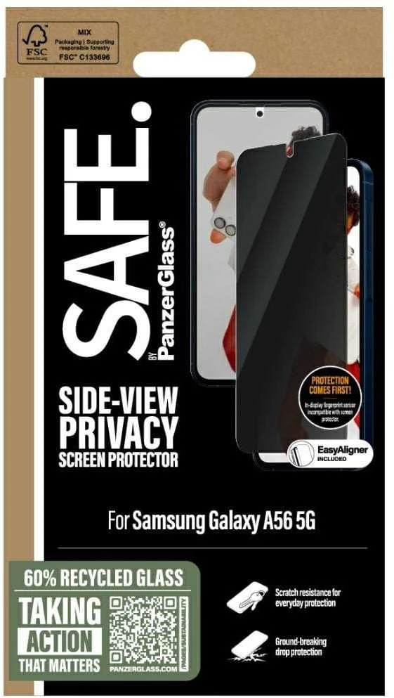 Panzer Glass SAFE iš PanzerGlass Ultra-Wide Fit Privacy Glass, skirtas Samsung Galaxy A56 5G