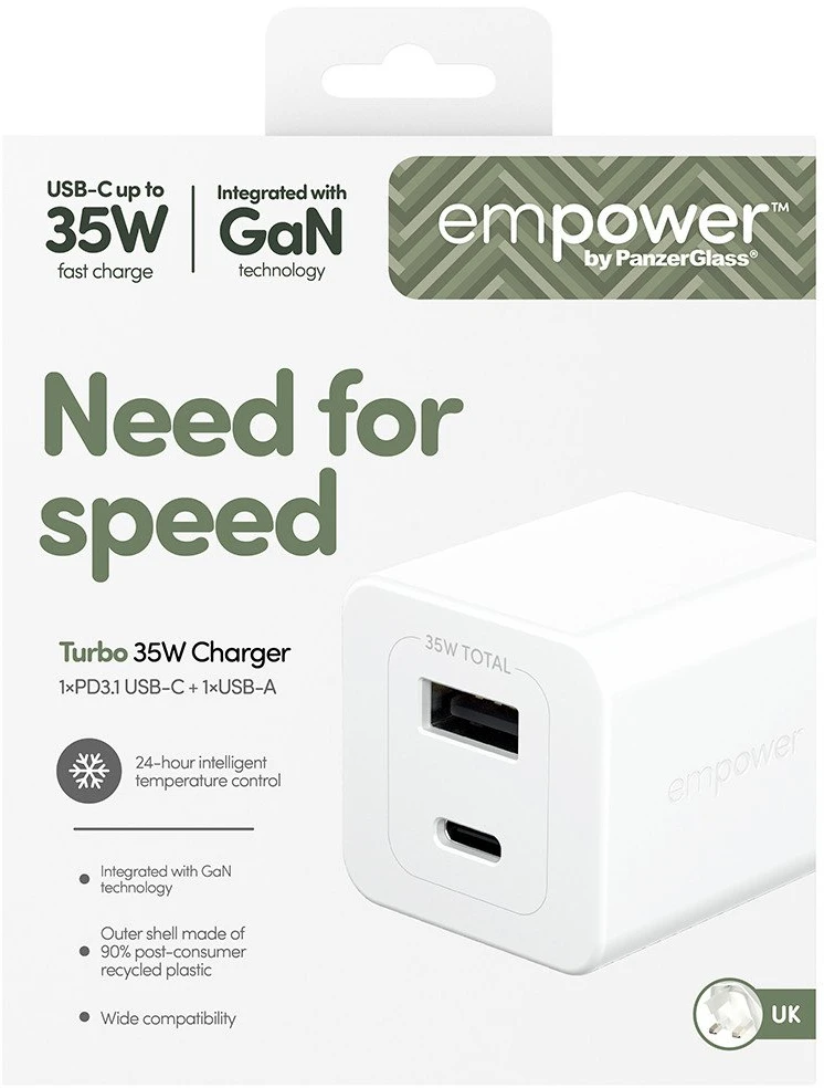 Panzer Glass Įkroviklis PanzerGlass TURBO 1x USB-C 35 W (EM51576)