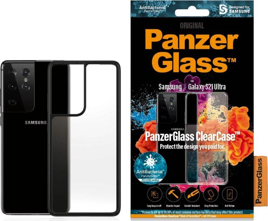 Panzer Glass PanzerGlass skaidrus dėklas Samsung, Galaxy S21 Ultra, Juodas