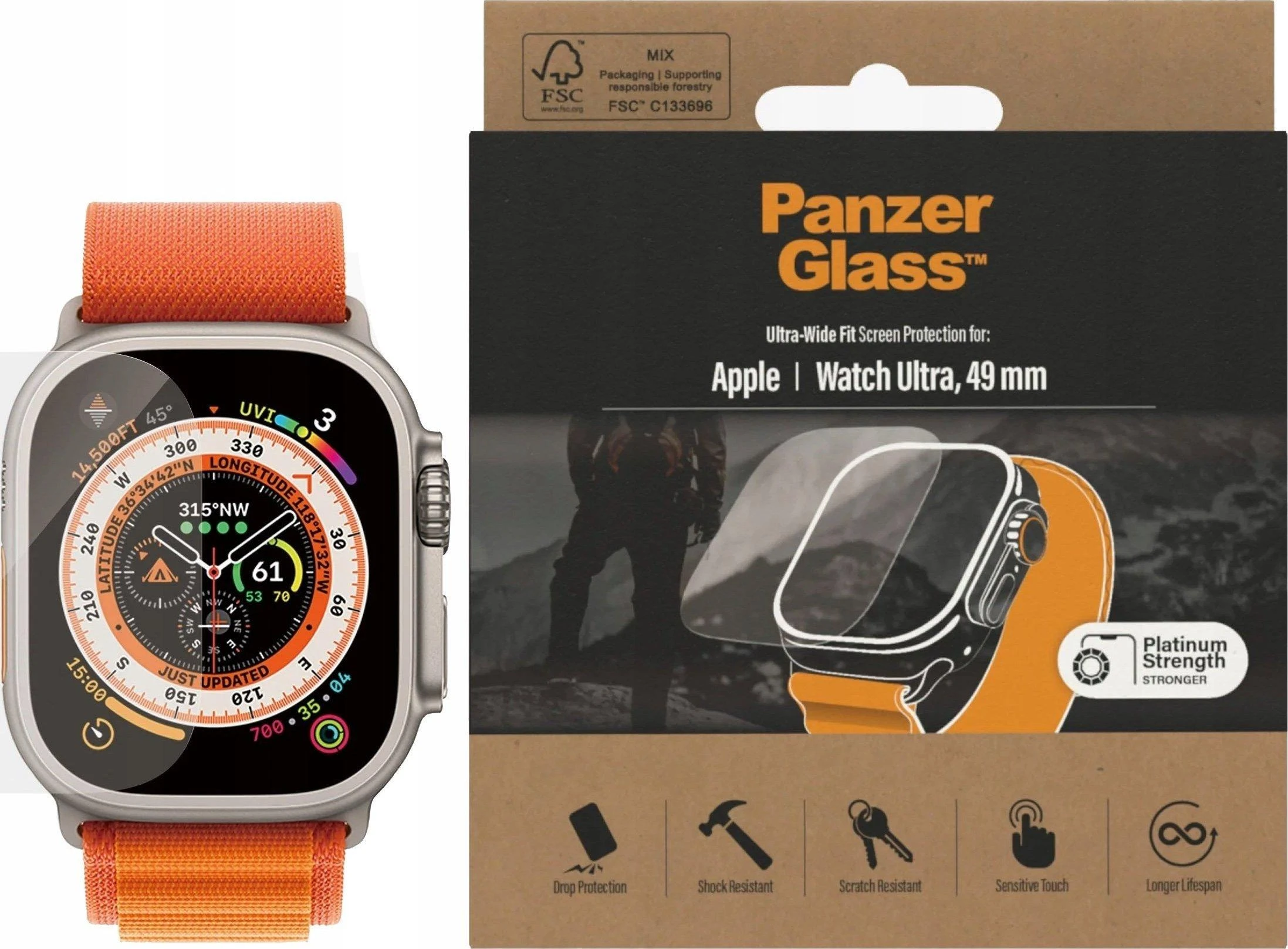 Panzer Glass PanzerGlass Apple Watch Ultra AB ekrano apsauga