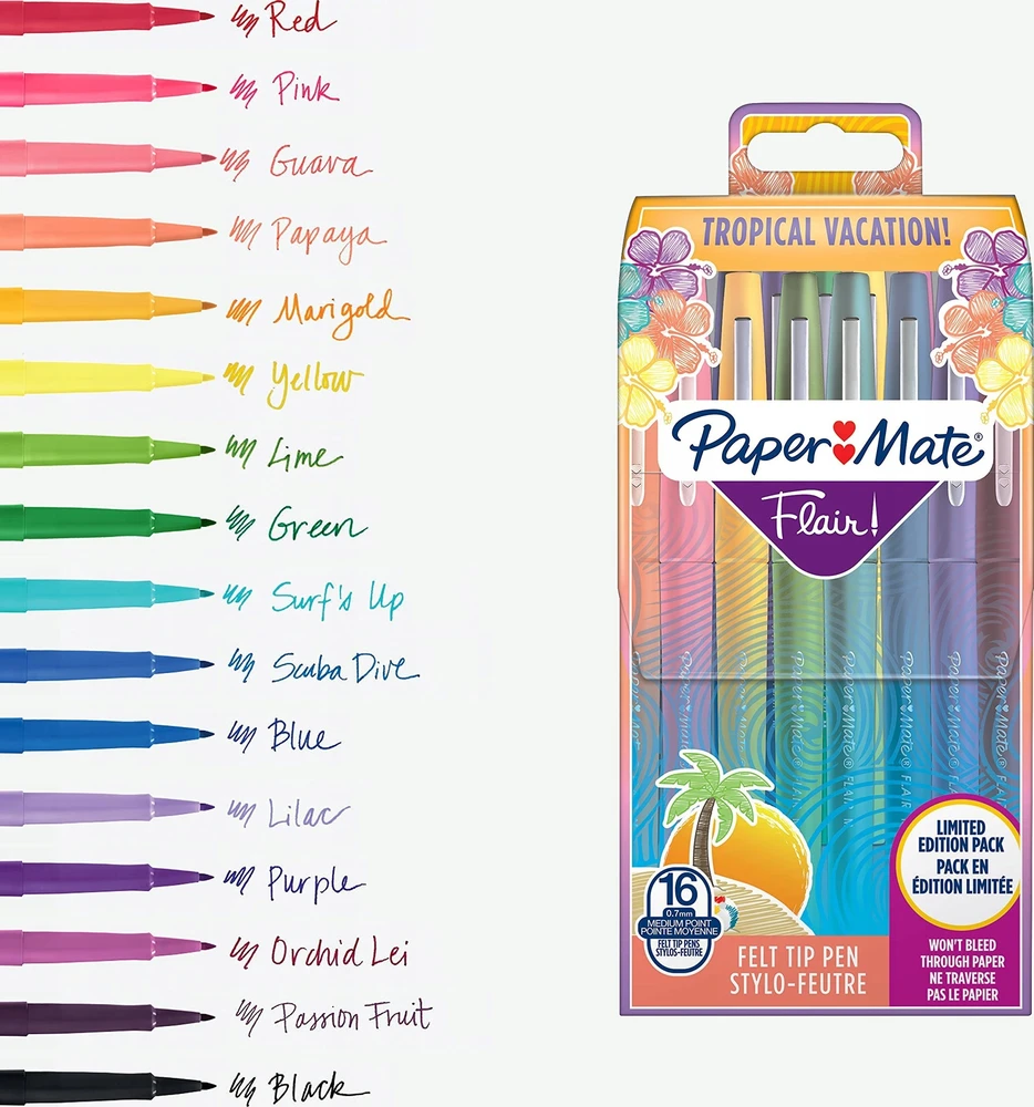 Paper Mate Papermate Flair žymeklis Medium Multicolour 16 vnt.