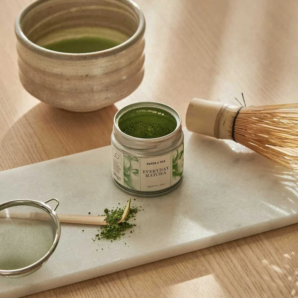 Paper & Tea Matcha milteliai su bambukine šluotele