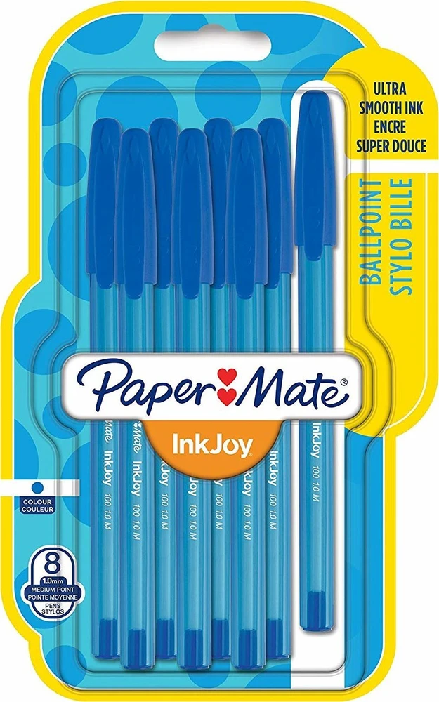 Papermate Paper Mate PAPER MATE Kugelschreiber InkJoy 100 Kappe 8St. M Blau