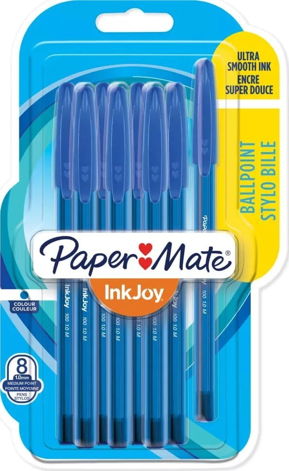 Paper Mate InkJoy 100 mėlynų tušinukų rinkinys, 8 vnt.