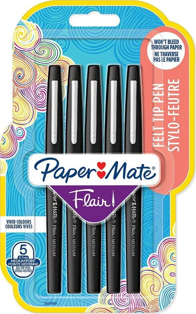 Papermate 1x5 Paper Mate Flair flomasteris M 0,7 mm juodas