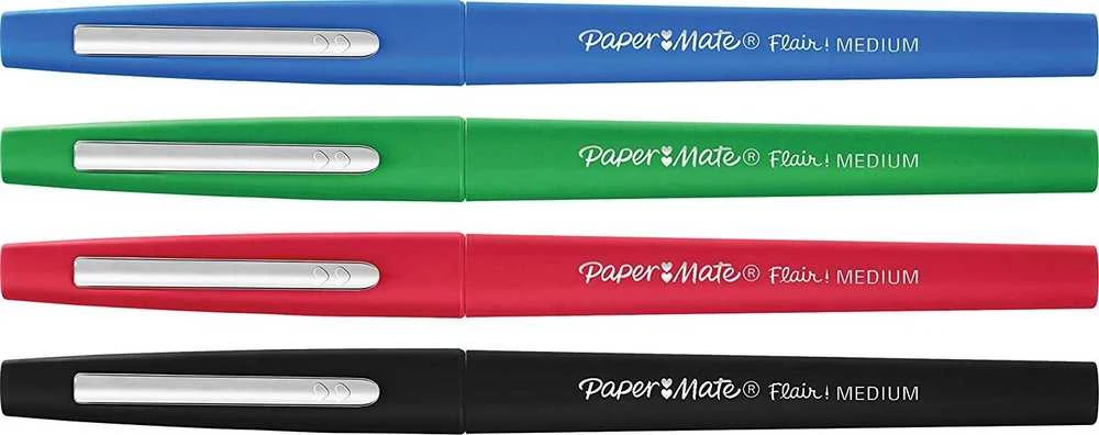 Paper Mate Flair žymekliai, 4 ryškių spalvų rinkinys