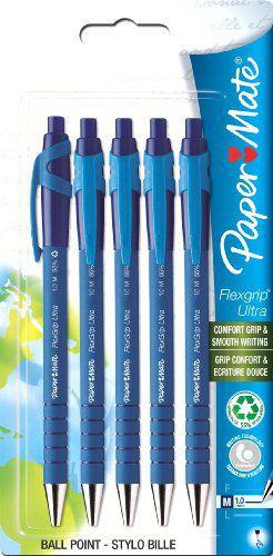 Papermate 5 vnt. automatiniai rašikliai Paper Mate Flexgrip Ultra, mėlyni