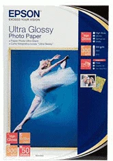 „Epson Ultra Glossy“ fotopopierius, 100 x 150 mm, 300g/m², 50 lapų