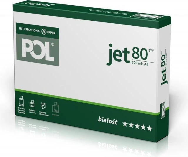 Igepa Spausdinimo Popierius - POLJET 9938A80 A4 80g/m² 500 lapų Matinis Baltas