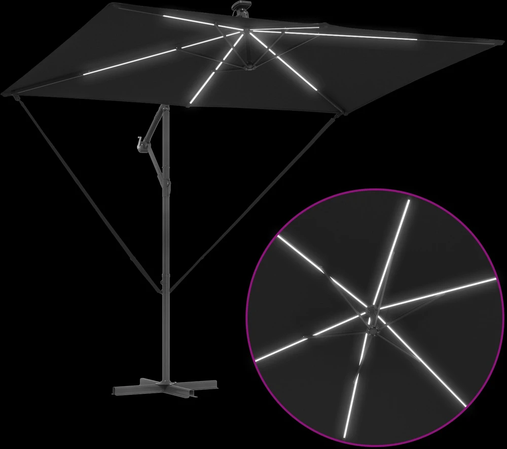 Skėtis nuo saulės 294 x 200 x 270 cm Poliesteris ir aliuminis