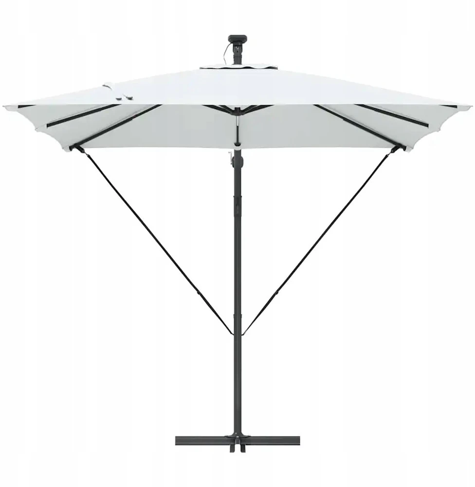 Skėtis nuo saulės su LED juostelėmis Smėlio 249 x 249 x 250 cm