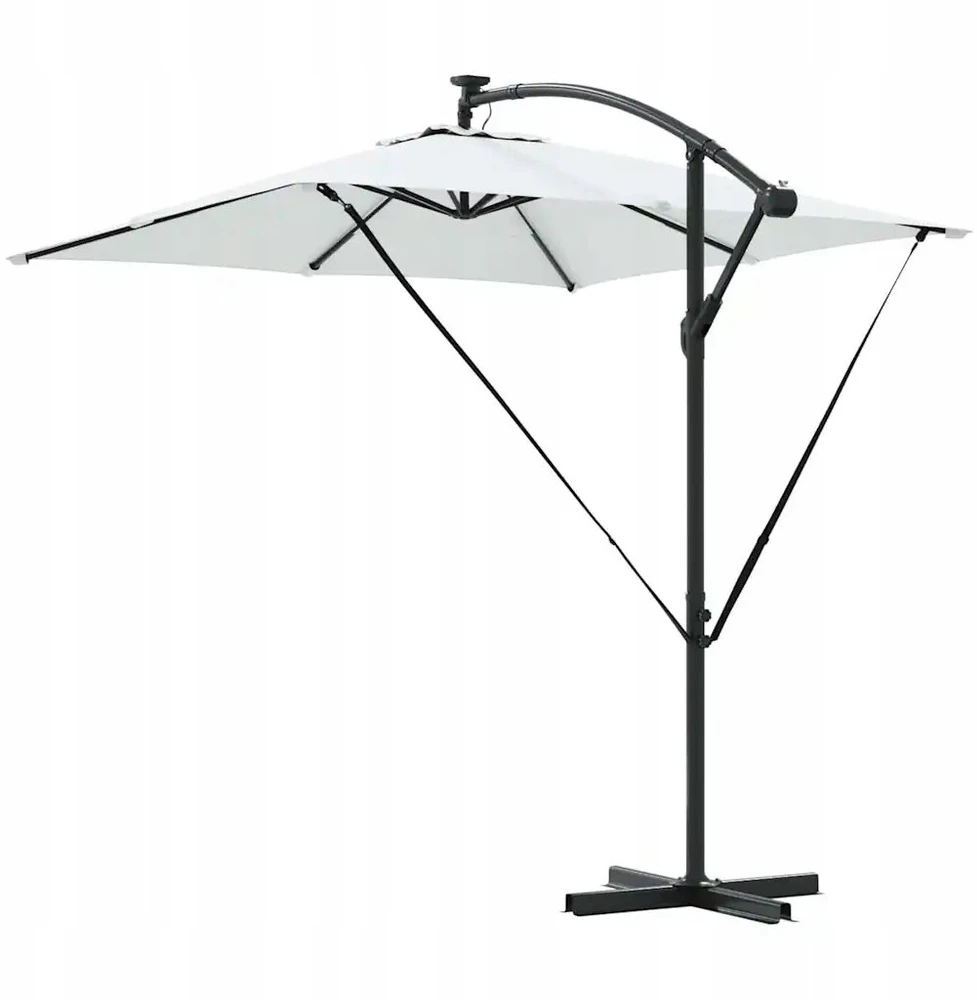 Skėtis nuo saulės su LED juostelėmis Smėlio 249 x 249 x 250 cm