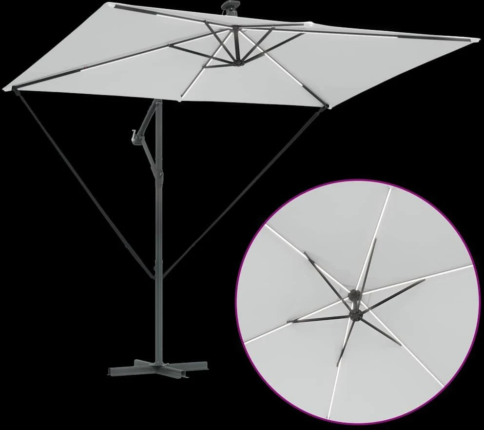 Skėtis nuo saulės 294 x 200 x 270 cm Poliesteris ir aliuminis