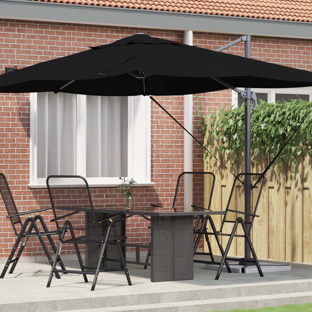 Skėtis nuo saulės 351 x 250 x 260 cm Poliesteris ir aliuminis