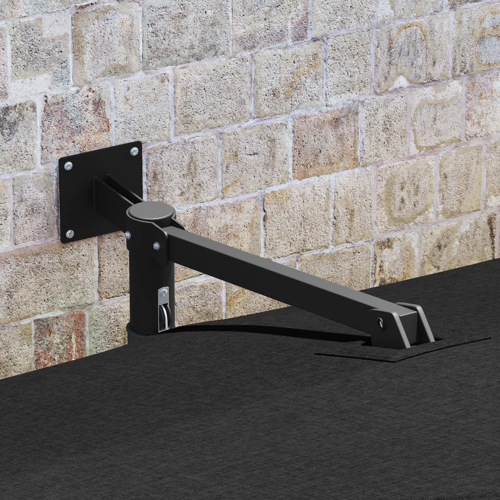 Sodo skėtis Juoda 248,5 x 247,5 x 160 cm Poliesteris ir plienas