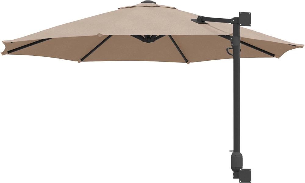 Sodo skėtis 248 x 248 x 148 cm Poliesteris ir plienas Taupe