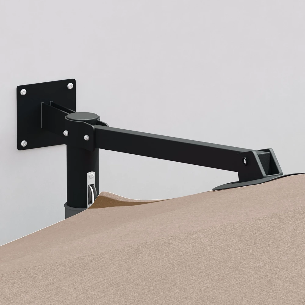Sodo skėtis 248 x 248 x 148 cm Poliesteris ir plienas Taupe