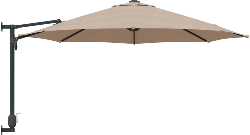 Sodo skėtis 248 x 248 x 148 cm Poliesteris ir plienas Taupe