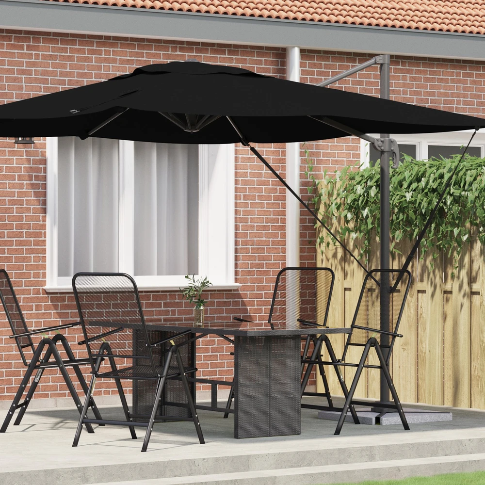 Roma Parasol Juoda 286 x 284 x 265 cm Aliuminis ir poliesteris